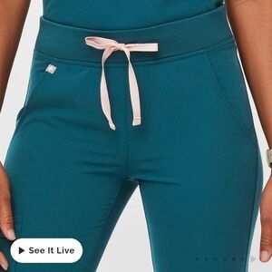 Teal Jogger Pants with Pink Drawstring